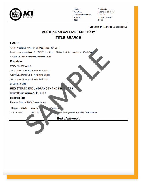 Title Search ACT Sample Thumbnail