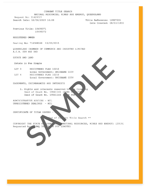 Title Search QLD Sample Document