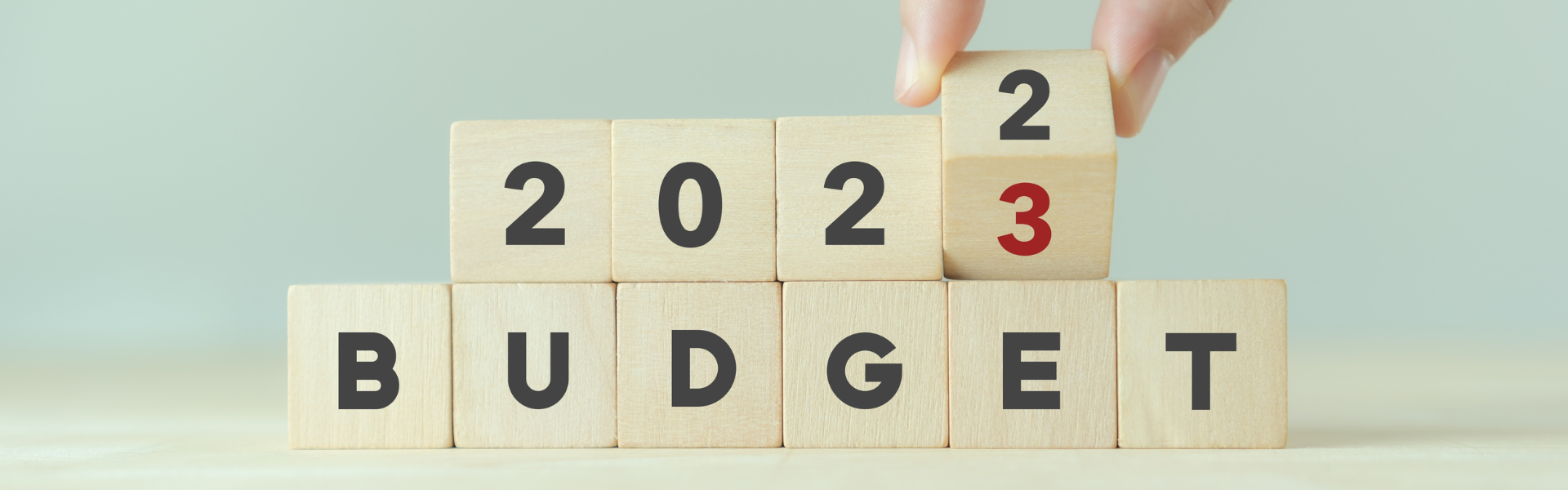 2022/2023 budget spelled out on blocks