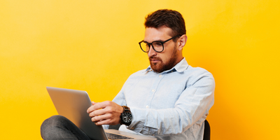 young man on laptop